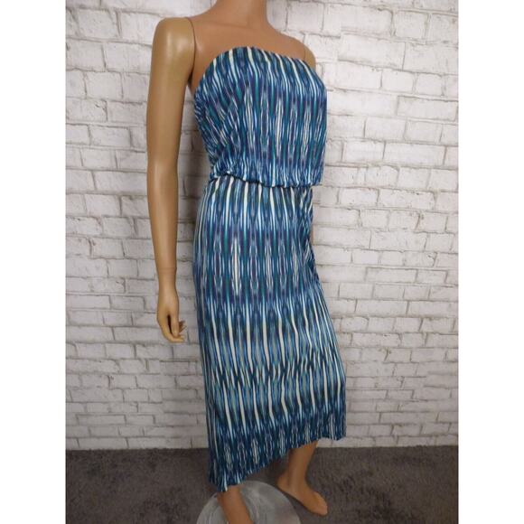 Velvet by Graham & Spencer Ikat Printed High Low Strapless Dress S NEW - Picture 5 of 10